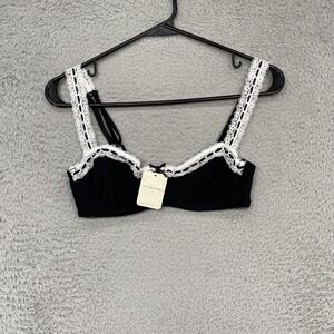 Free People Intimately Bra Womens 32C Lace So Sweet Balconette Bow Lingerie Y2K